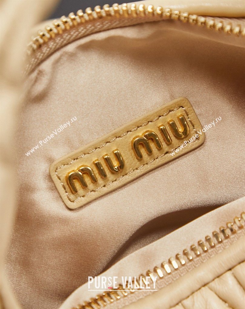 Miu Miu Wander Matelasse Nappa Leather Hobo Mini bag 5BC125 Calendula Yellow 2026 0407 (MHUI-260407036)