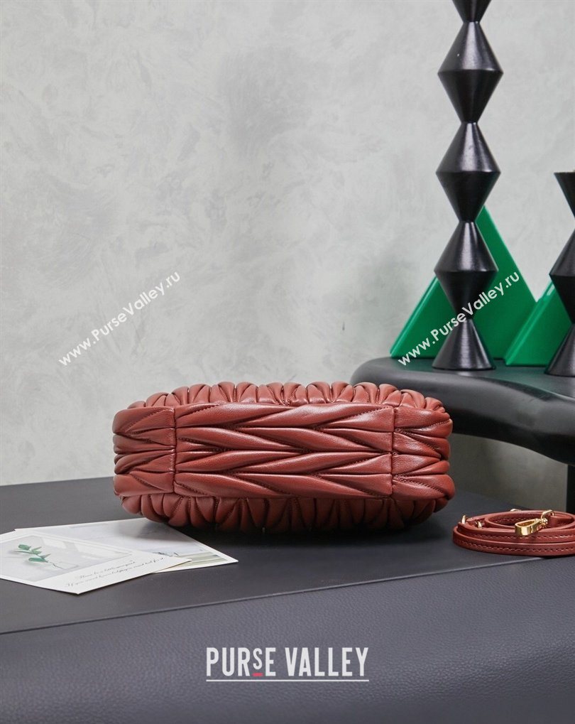 Miu Miu Wander Matelasse Nappa Leather Hobo Mini bag 5BC125 Rouge Red 2026 0407 (MHUI-260407040)