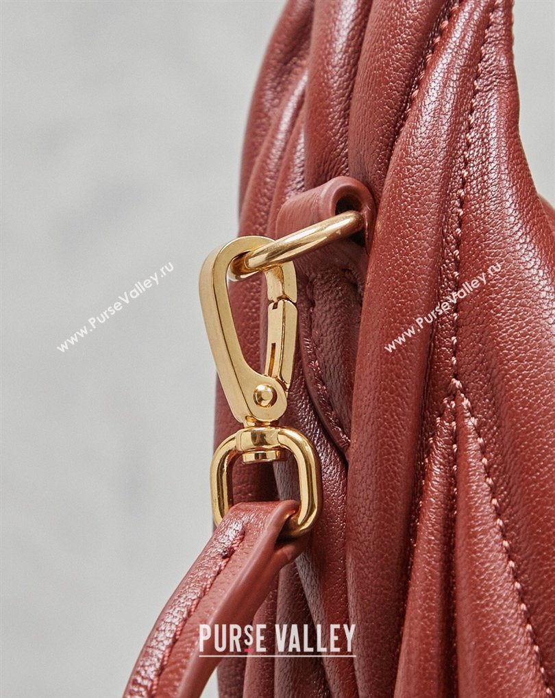 Miu Miu Wander Matelasse Nappa Leather Hobo Mini bag 5BC125 Rouge Red 2026 0407 (MHUI-260407040)