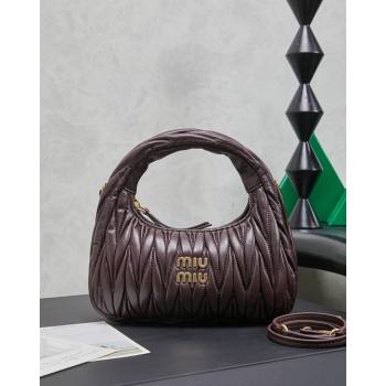 Miu Miu Wander Matelasse Nappa Leather Hobo Mini bag 5BC125 Briar 2026 0407 (MHUI-260407041)