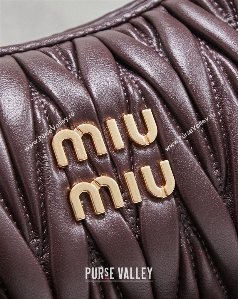 Miu Miu Wander Matelasse Nappa Leather Hobo Mini bag 5BC125 Briar 2026 0407 (MHUI-260407041)