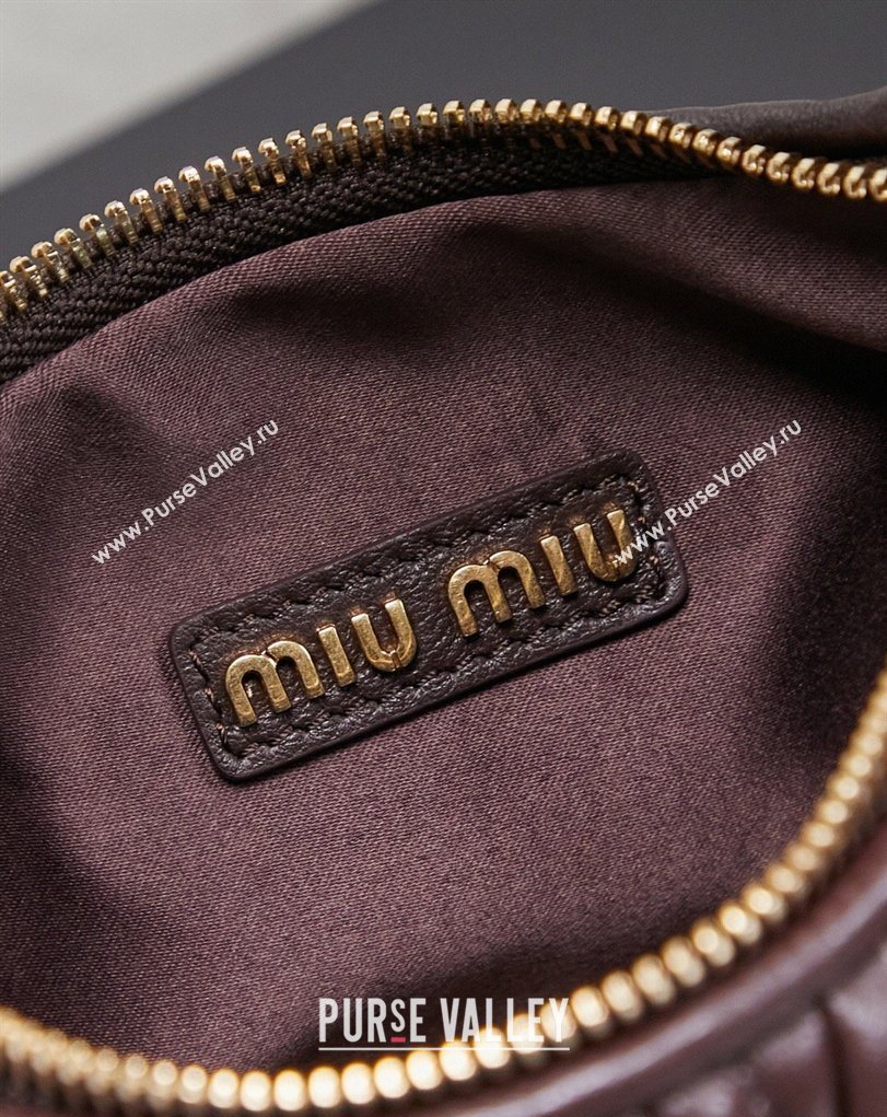 Miu Miu Wander Matelasse Nappa Leather Hobo Mini bag 5BC125 Briar 2026 0407 (MHUI-260407041)
