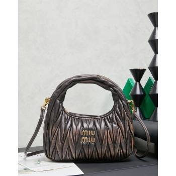 Miu Miu Wander Matelasse Nappa Leather Hobo Mini bag 5BC125 Vintage Brown 2026 0407 (MHUI-260407043)