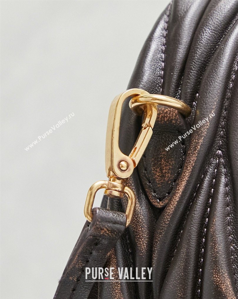 Miu Miu Wander Matelasse Nappa Leather Hobo Mini bag 5BC125 Vintage Brown 2026 0407 (MHUI-260407043)