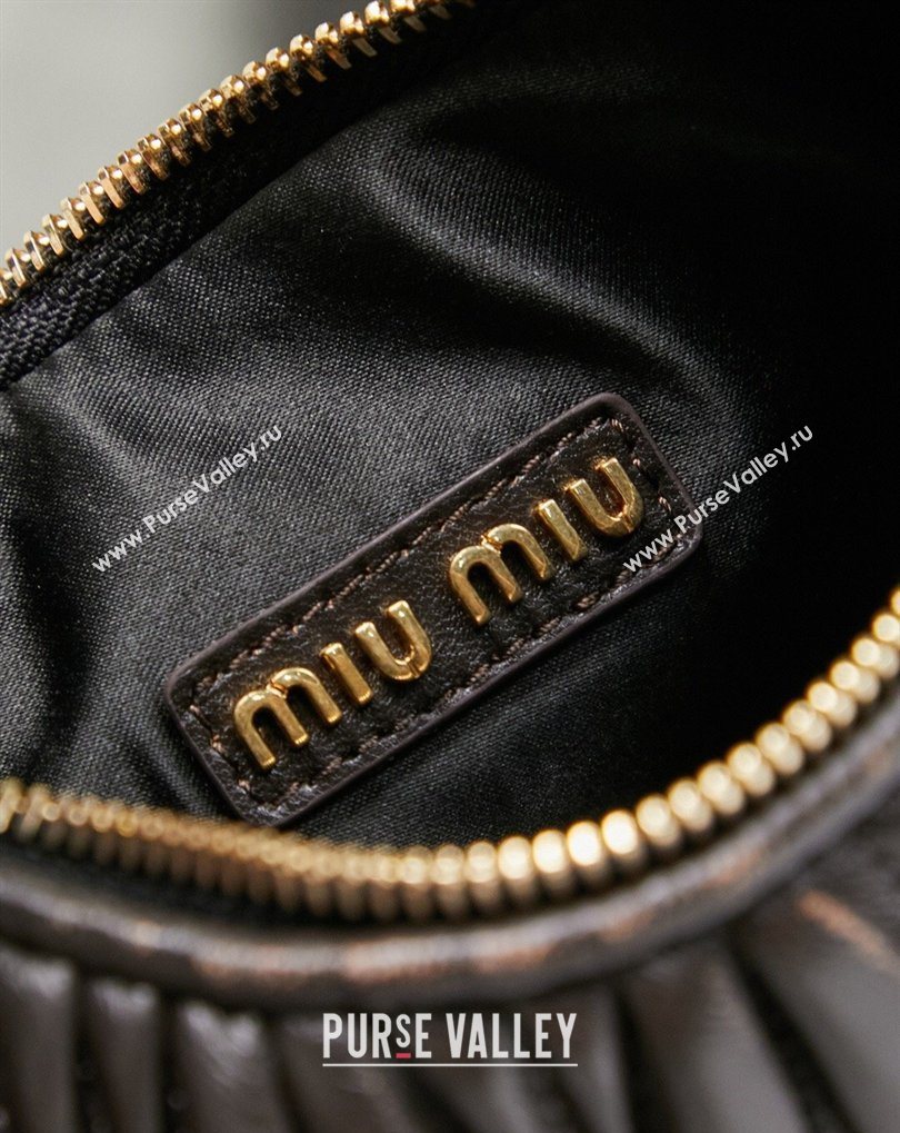 Miu Miu Wander Matelasse Nappa Leather Hobo Mini bag 5BC125 Vintage Brown 2026 0407 (MHUI-260407043)