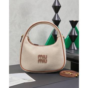 Miu Miu Wander Fabric Hobo Mini bag 5BC125 Apricot 2026 0407 (MHUI-260407044)