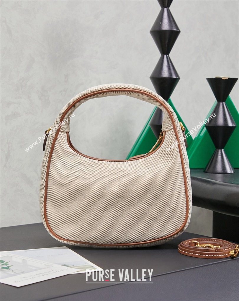Miu Miu Wander Fabric Hobo Mini bag 5BC125 Apricot 2026 0407 (MHUI-260407044)
