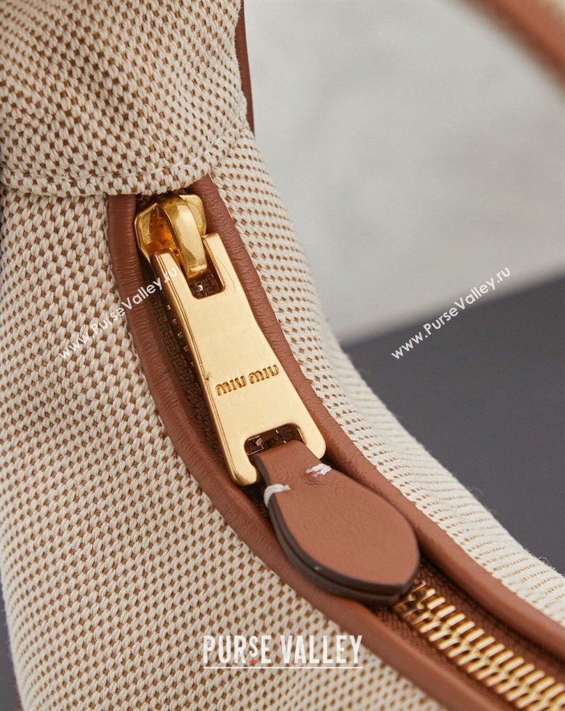 Miu Miu Wander Fabric Hobo Mini bag 5BC125 Apricot 2026 0407 (MHUI-260407044)