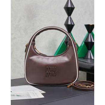 Miu Miu Wander Calf Leather Hobo Mini bag 5BC125 Briar 2026 0407 (MHUI-260407045)