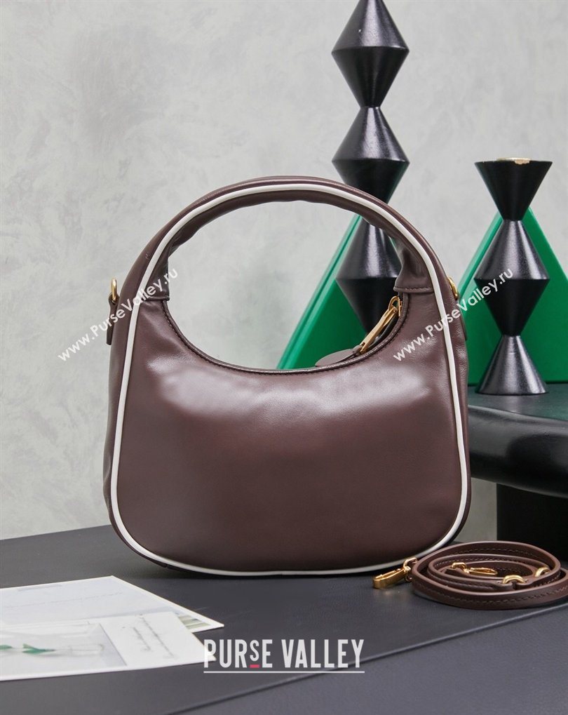 Miu Miu Wander Calf Leather Hobo Mini bag 5BC125 Briar 2026 0407 (MHUI-260407045)