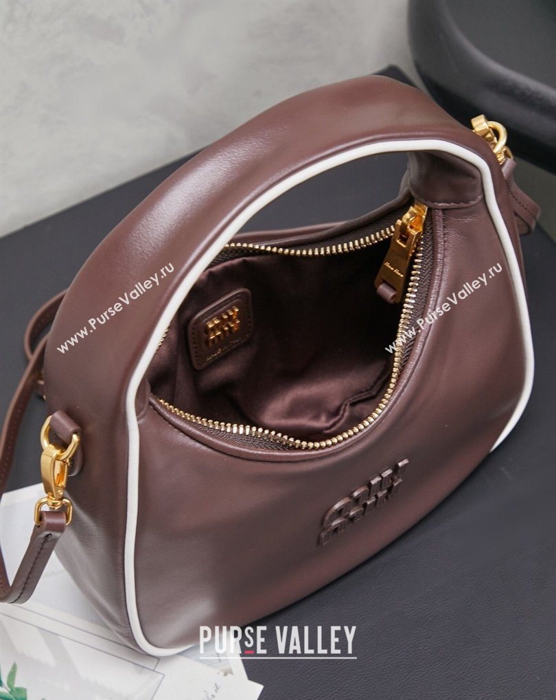 Miu Miu Wander Calf Leather Hobo Mini bag 5BC125 Briar 2026 0407 (MHUI-260407045)