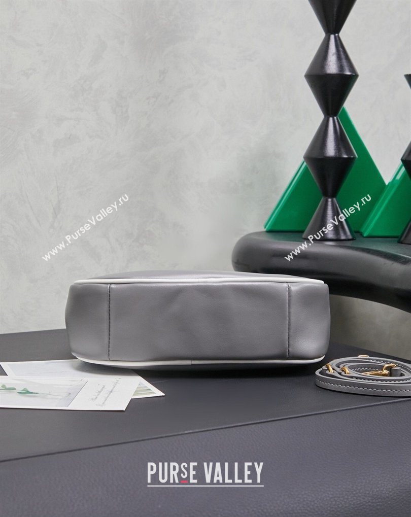 Miu Miu Wander Calf Leather Hobo Mini bag 5BC125 Grey 2026 0407 (MHUI-260407046)