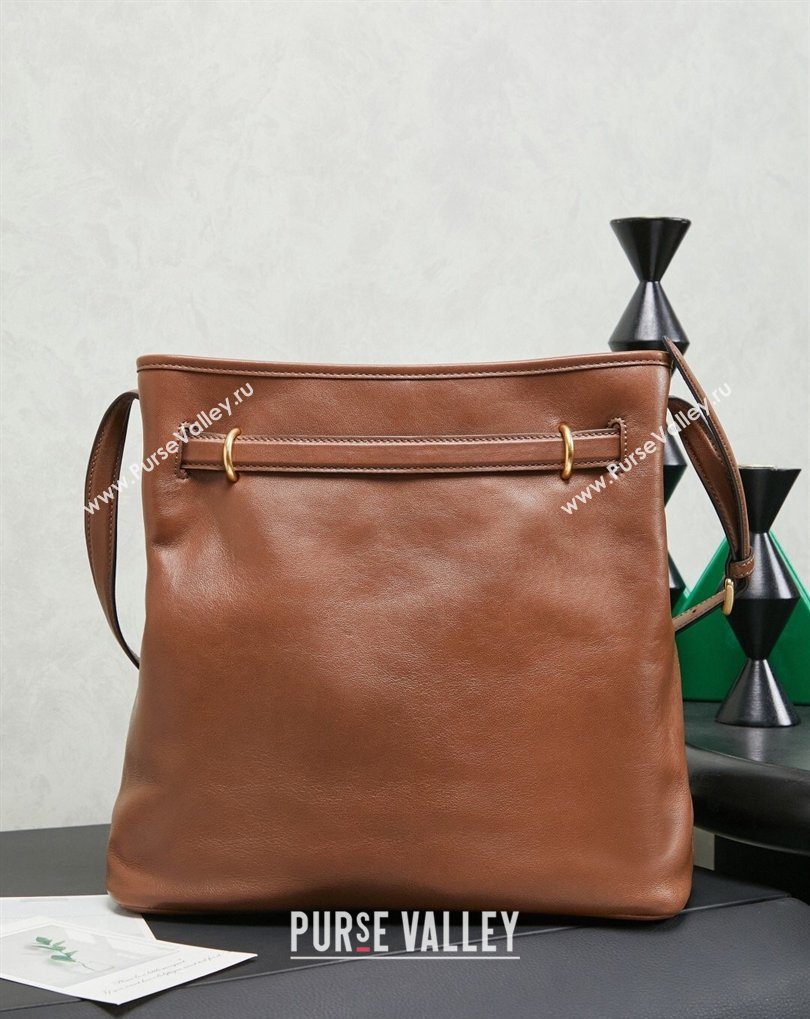 Miu Miu Aventure Nappa Leather Bucket Bag Brown 2026 5BE101 (MHUI-260407049)