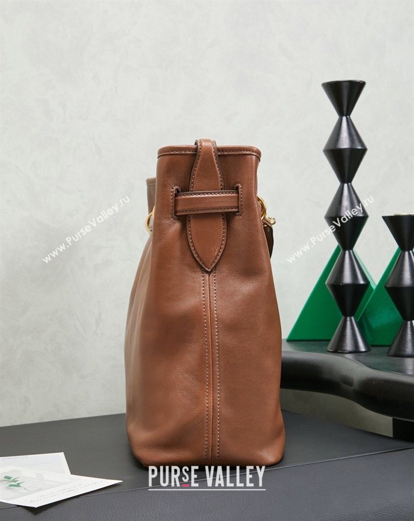 Miu Miu Aventure Nappa Leather Bucket Bag Brown 2026 5BE101 (MHUI-260407049)