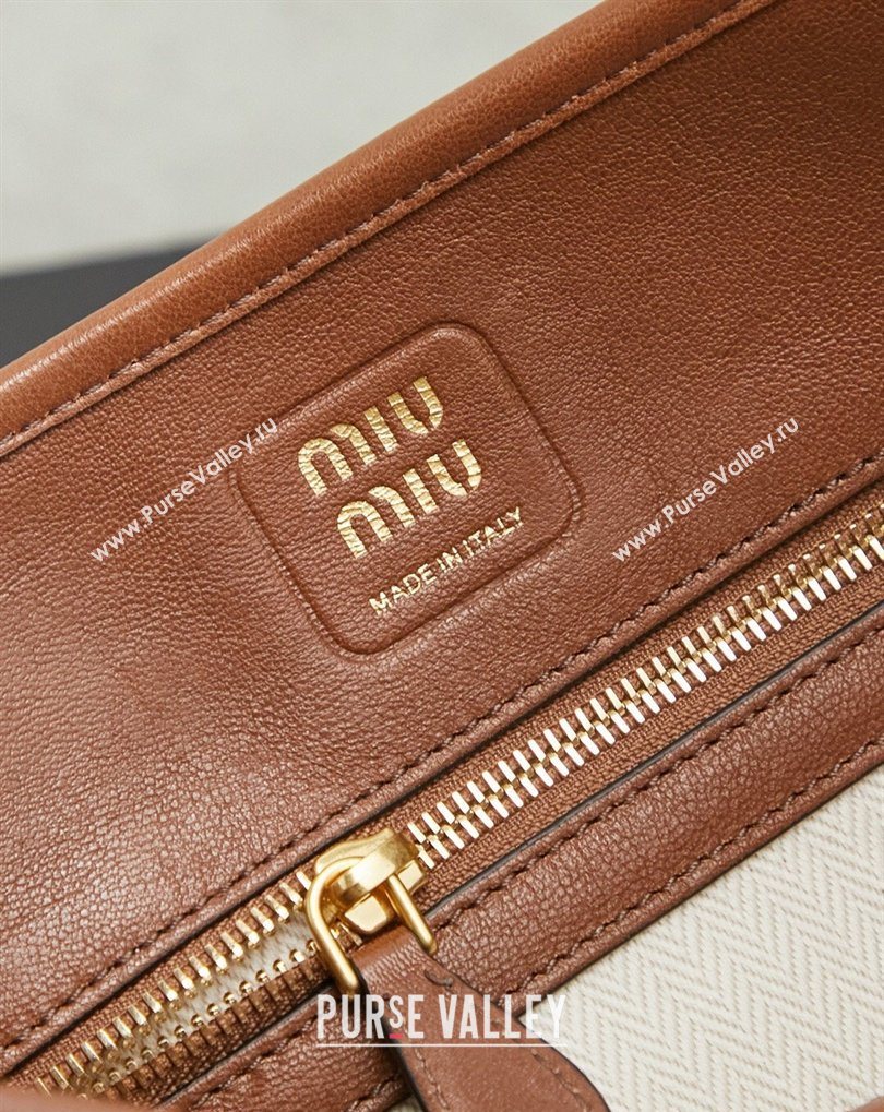 Miu Miu Aventure Nappa Leather Bucket Bag Brown 2026 5BE101 (MHUI-260407049)