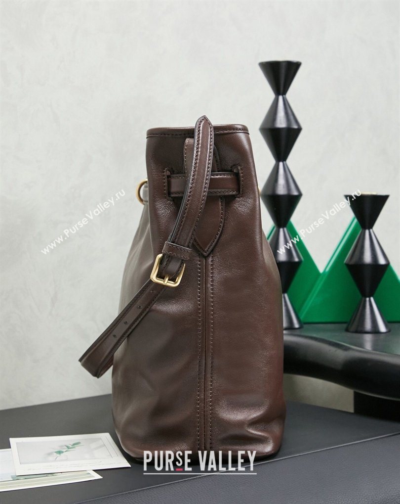 Miu Miu Aventure Nappa Leather Bucket Bag Briar 2026 5BE101 (MHUI-260407050)