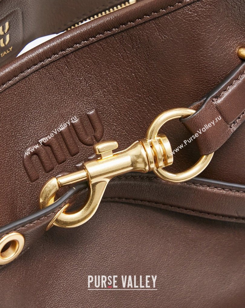 Miu Miu Aventure Nappa Leather Bucket Bag Briar 2026 5BE101 (MHUI-260407050)
