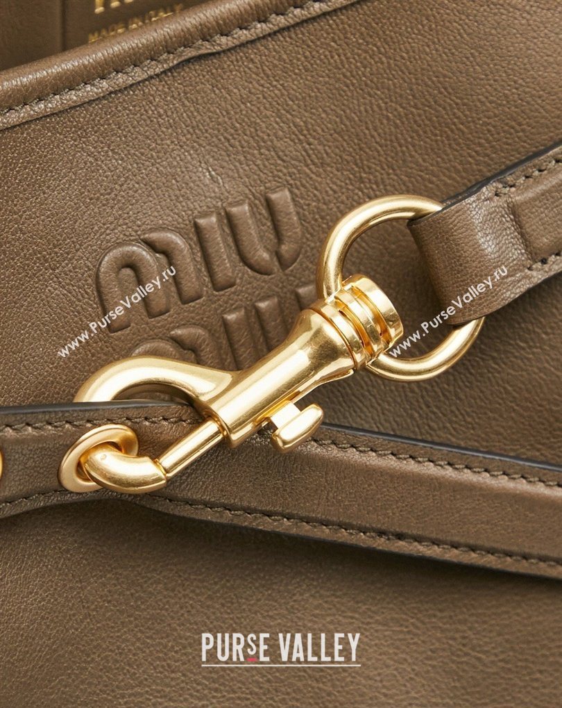 Miu Miu Aventure Nappa Leather Bucket Bag Tundra 2026 5BE101 (MHUI-260407051)