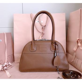 Miu Miu Vivant Nappa Leather Bowling Bag Brown 2026 5BB199 (JD-260407052)