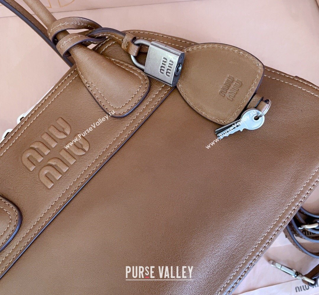 Miu Miu Vivant Nappa Leather Bowling Bag Brown 2026 5BB199 (JD-260407052)