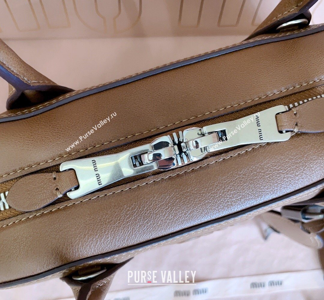 Miu Miu Vivant Nappa Leather Bowling Bag Brown 2026 5BB199 (JD-260407052)