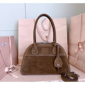 Miu Miu Vivant Suede Bowling Bag Brown 2026 5BB199 (JD-260407053)