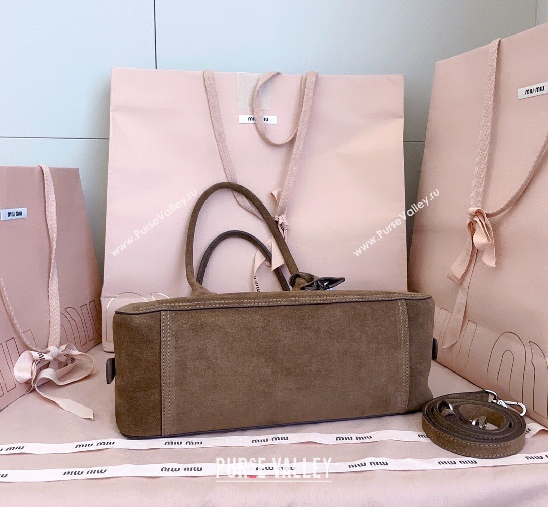 Miu Miu Vivant Suede Bowling Bag Brown 2026 5BB199 (JD-260407053)