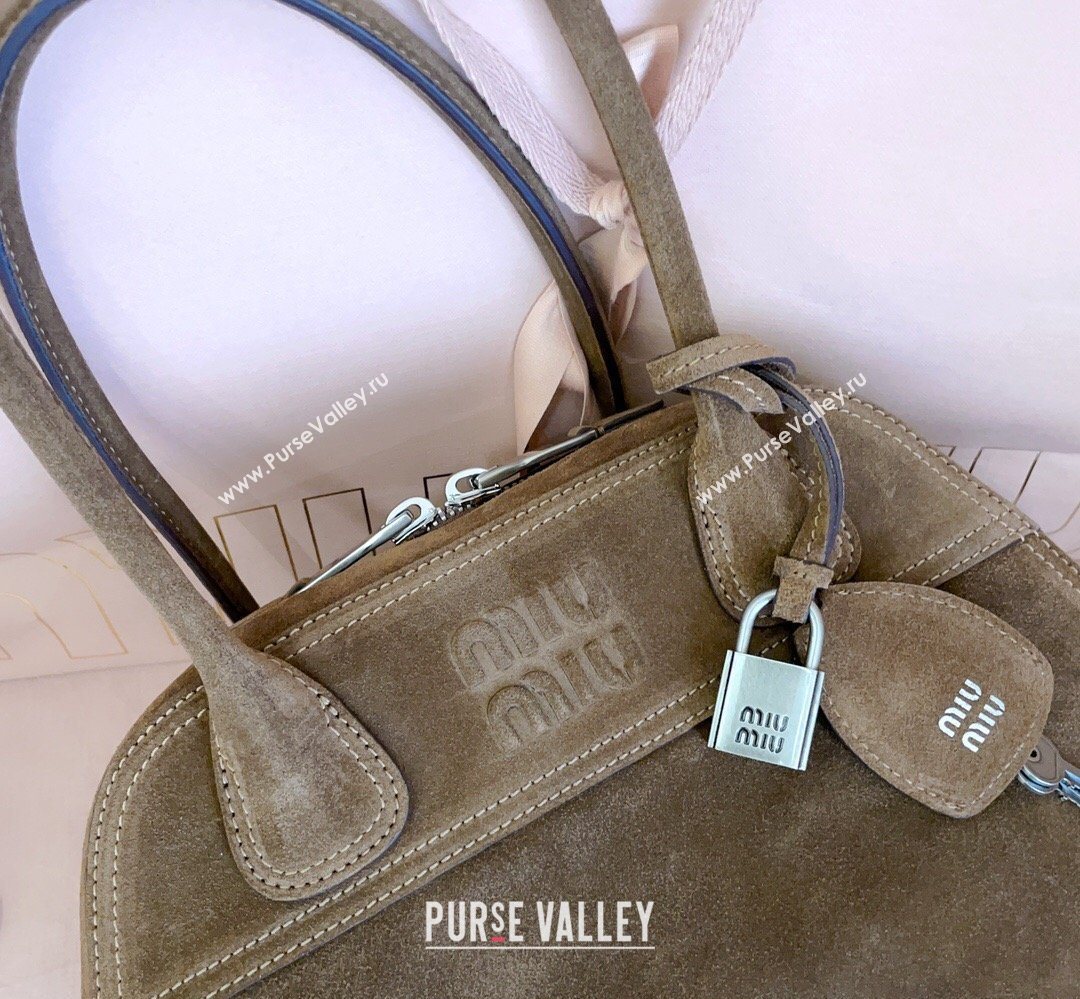 Miu Miu Vivant Suede Bowling Bag Brown 2026 5BB199 (JD-260407053)