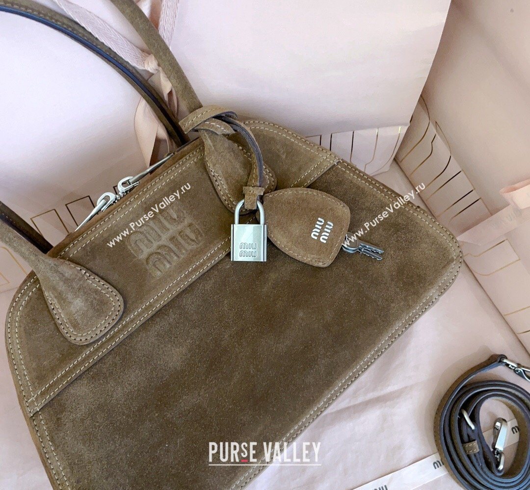 Miu Miu Vivant Suede Bowling Bag Brown 2026 5BB199 (JD-260407053)