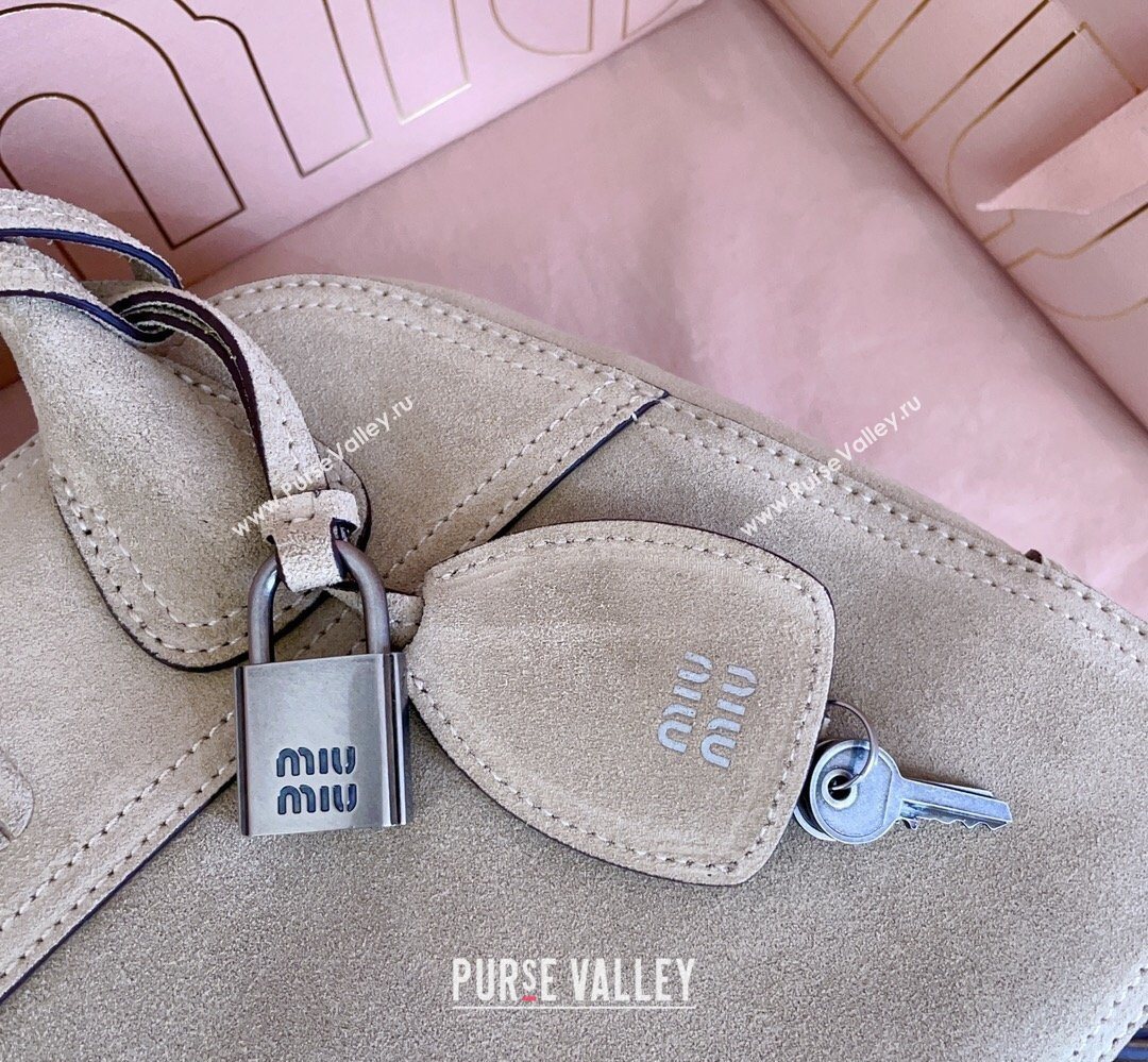 Miu Miu Vivant Suede Bowling Bag Grey 2026 5BB199 (JD-260407054)