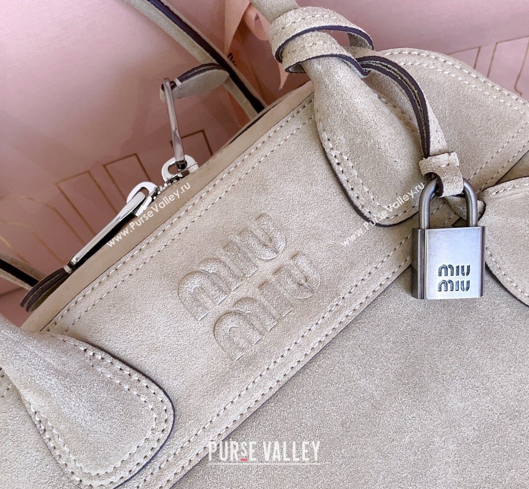 Miu Miu Vivant Suede Bowling Bag Grey 2026 5BB199 (JD-260407054)