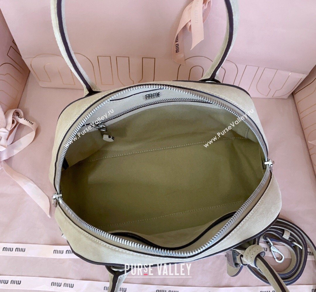 Miu Miu Vivant Suede Bowling Bag Grey 2026 5BB199 (JD-260407054)