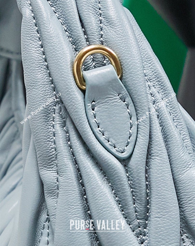 Miu Miu Wander Matelasse Nappa Leather Hobo Mini bag 5BC125 Powder Blue 2026 0407 (MHUI-260407032)