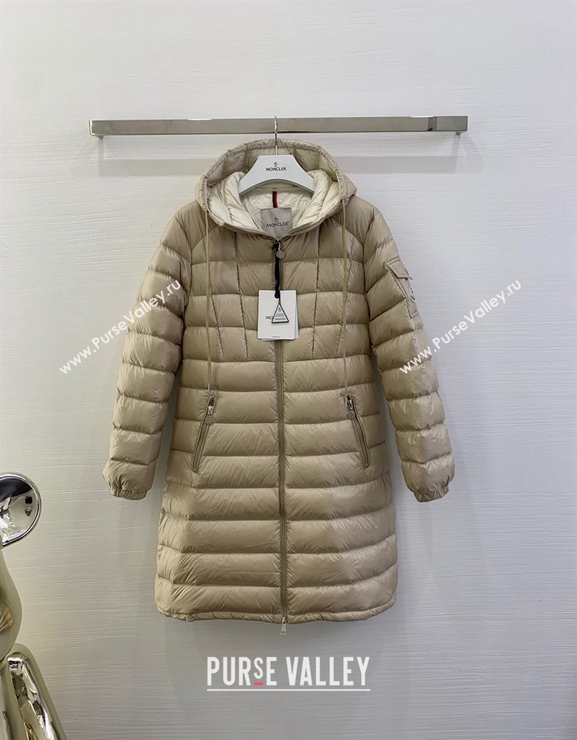 Moncler Amintore Long Down Jacket Beige 2024 (QI-241219045)