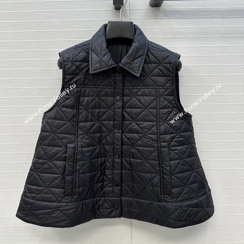 Moncler A-Shaped Down Vest Black 2025 M091850 (QI-250918057)