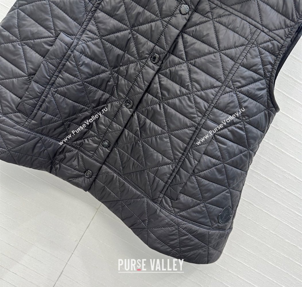 Moncler A-Shaped Down Vest Black 2025 M091850 (QI-250918057)