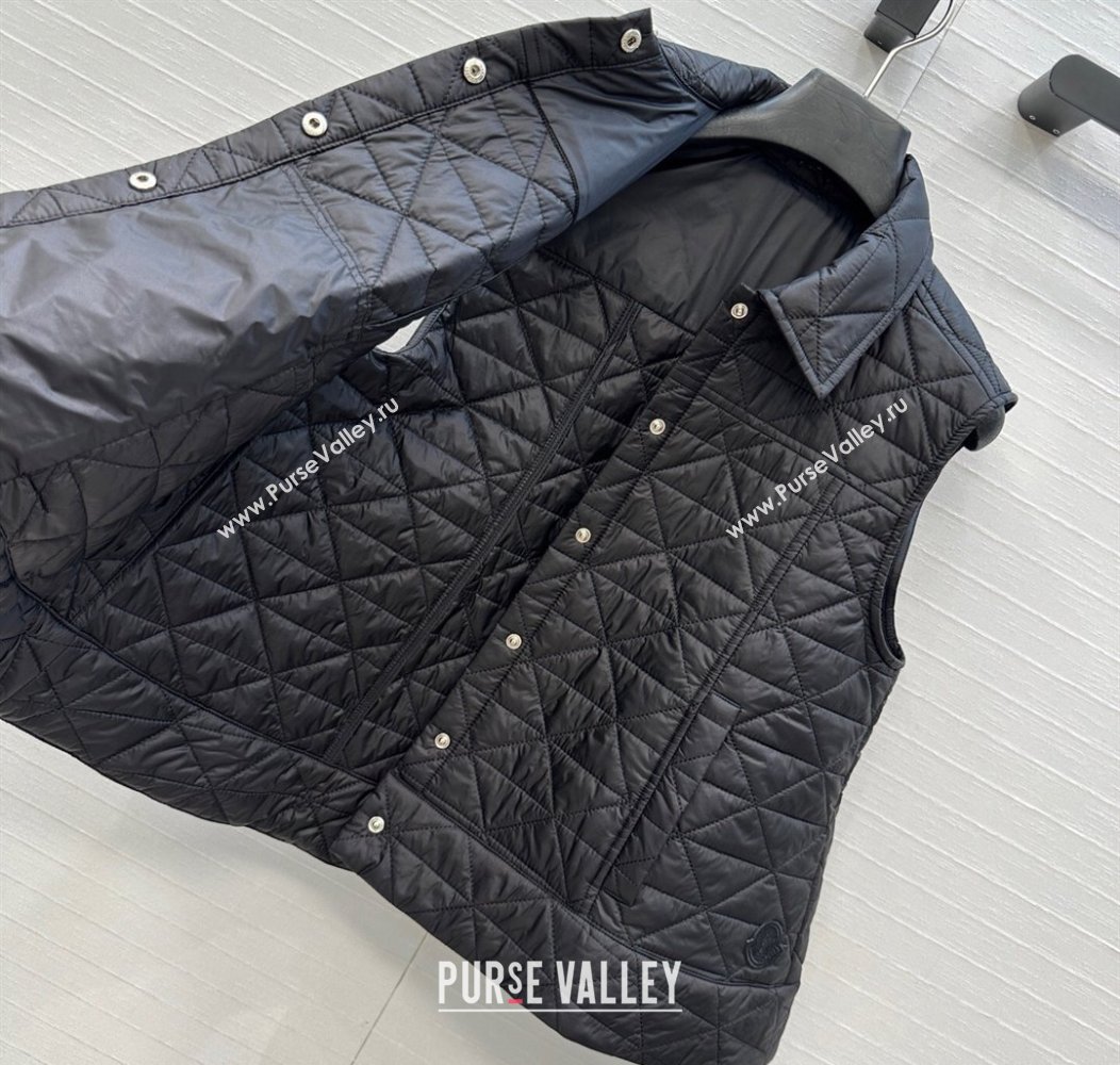 Moncler A-Shaped Down Vest Black 2025 M091850 (QI-250918057)