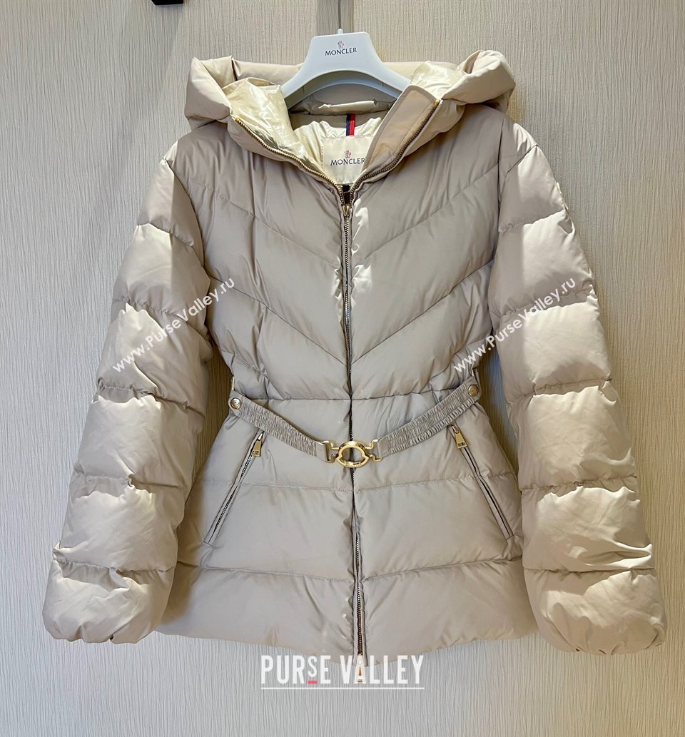 Moncler Belted Down Jacket Beige 2025 M091853 (QI-250918059)