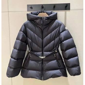 Moncler Belted Down Jacket Black 2025 M091853 (QI-250918061)