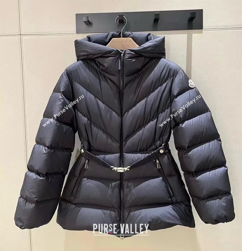 Moncler Belted Down Jacket Black 2025 M091853 (QI-250918061)