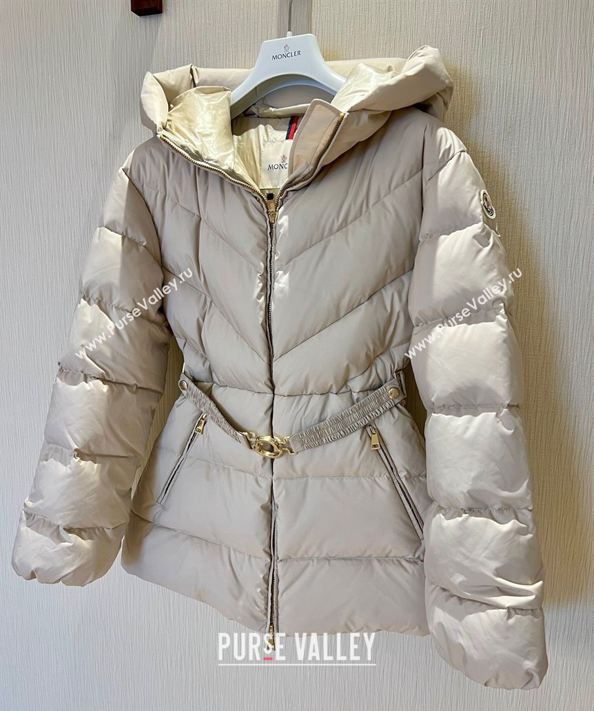 Moncler Belted Down Jacket Beige 2025 M091853 (QI-250918059)