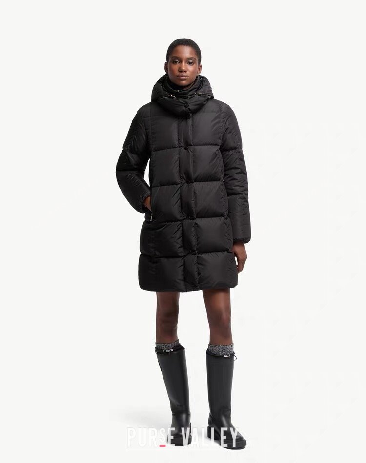 Moncler Quilted Long Down Jacket Black 2025 M091843 (QI-250918046)