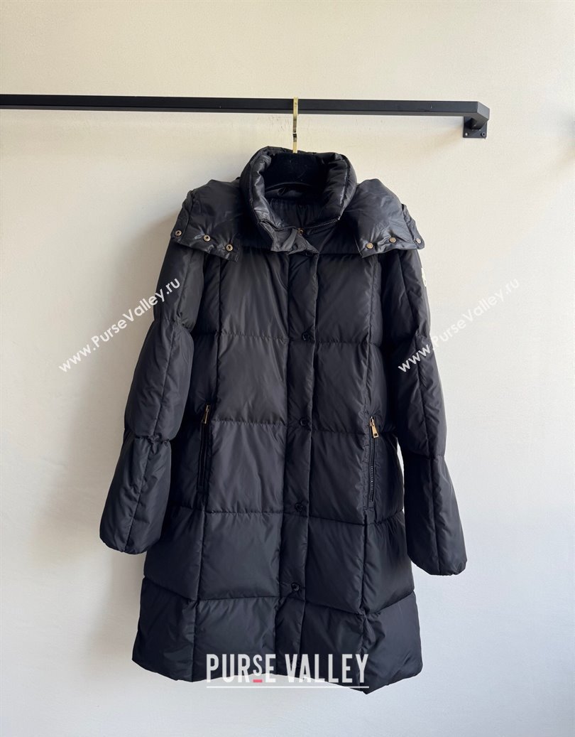 Moncler Quilted Long Down Jacket Black 2025 M091843 (QI-250918046)