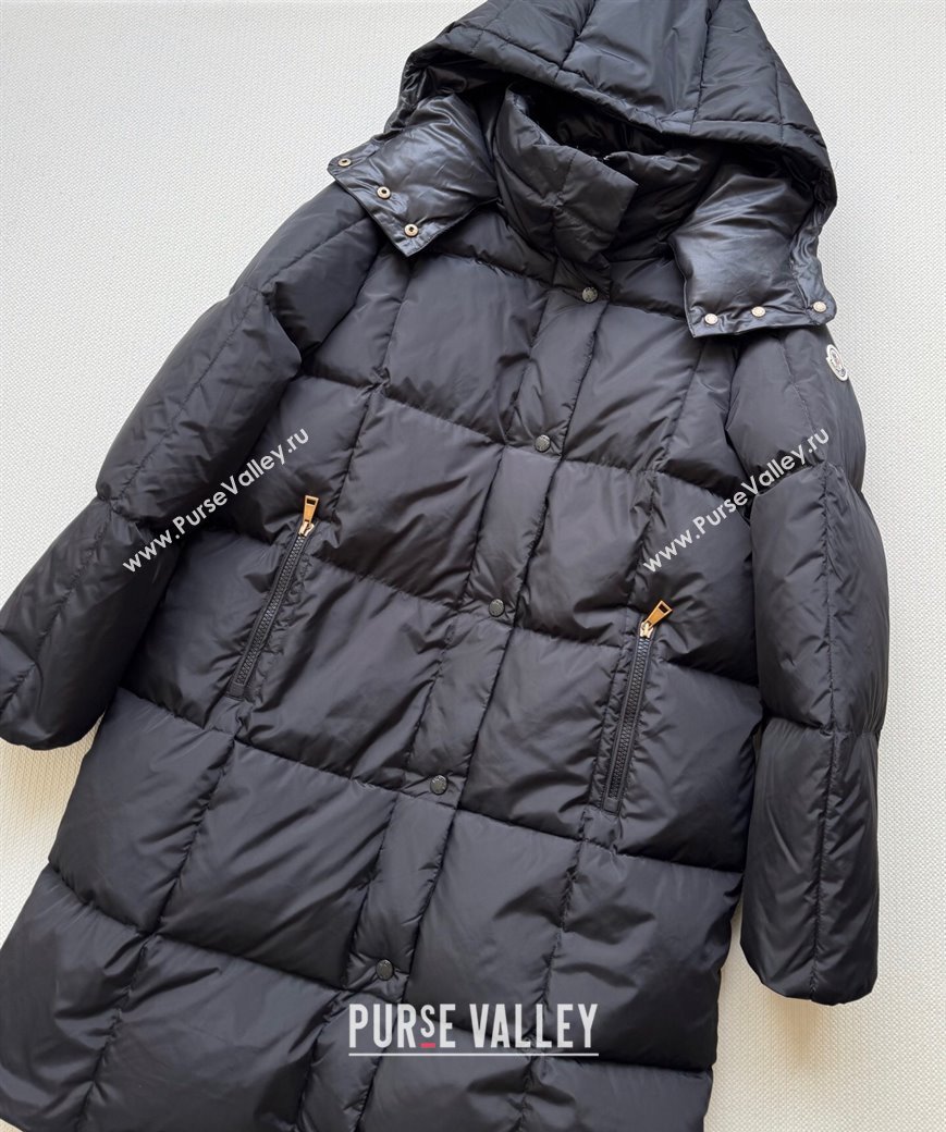 Moncler Quilted Long Down Jacket Black 2025 M091843 (QI-250918046)
