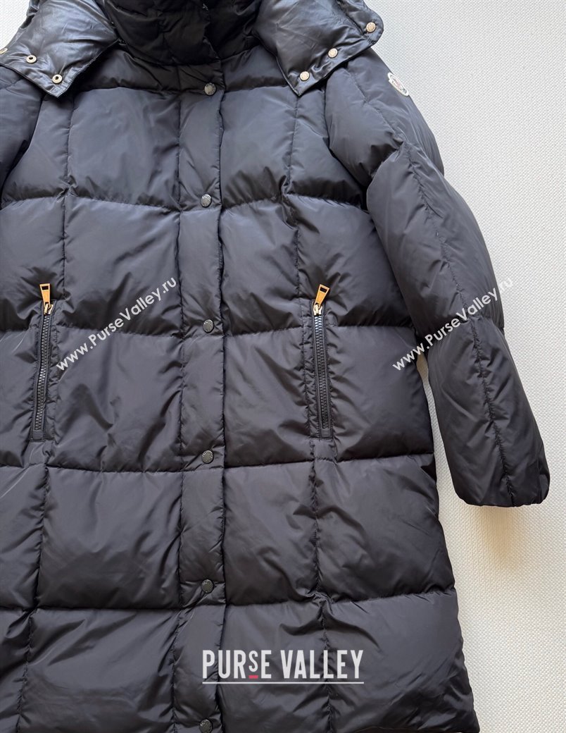 Moncler Quilted Long Down Jacket Black 2025 M091843 (QI-250918046)
