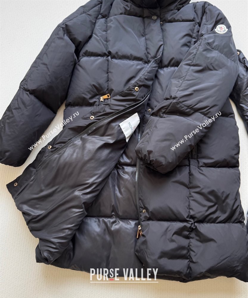 Moncler Quilted Long Down Jacket Black 2025 M091843 (QI-250918046)