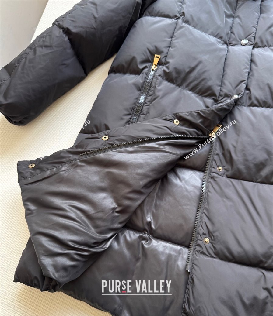Moncler Quilted Long Down Jacket Black 2025 M091843 (QI-250918046)