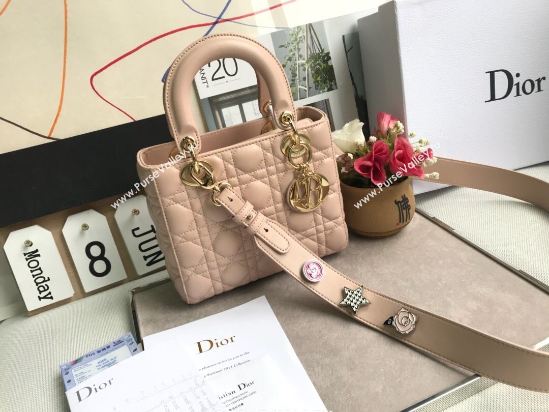 Dior Small Lady Dior My ABCDior Bag in Cannage Lambskin Nude Pink 2025 M0532 0806 (JPH-250806031)