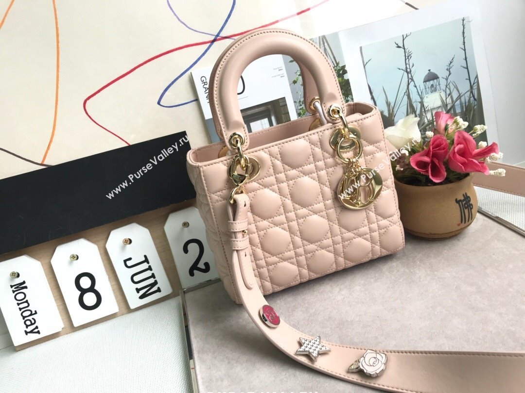 Dior Small Lady Dior My ABCDior Bag in Cannage Lambskin Nude Pink 2025 M0532 0806 (JPH-250806031)