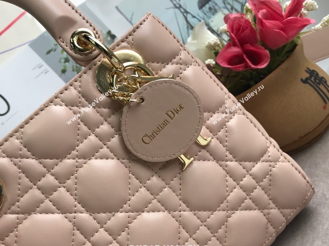 Dior Small Lady Dior My ABCDior Bag in Cannage Lambskin Nude Pink 2025 M0532 0806 (JPH-250806031)